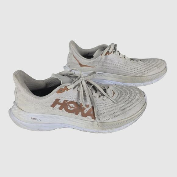 HOKA ONE ONE MEN WHITE COPPER MACH 5 RUNNING SHOES SIZE 10.5 - 1127893 WCPP - Picture 1 of 15